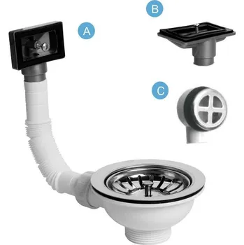 Ventil PlastBrno Ventil výtokový dřezový 115 6/4" přepad kov 6/4" - EDVA100 TYP A