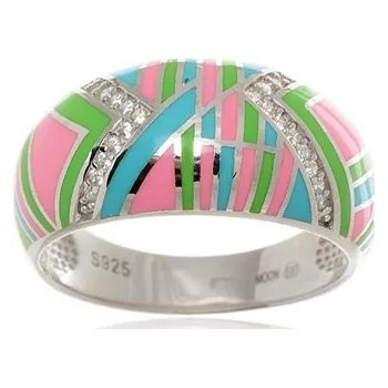Prsten Luxusní stříbrný prsten zdobený smaltem STRP0394F