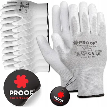 Pracovní rukavice Rukavice Proof ANTISTATICKÉ RUKAVICE CARBON PROOF 12 ŠTÍTEK velikost 12 - XXXL 10 párů