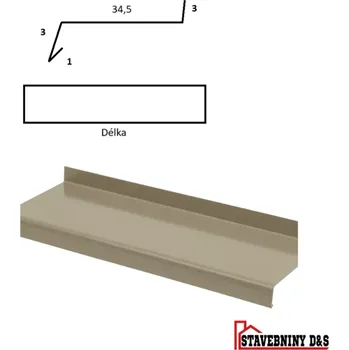Parapet parapet rš: 416mm délka 3m (parapety)