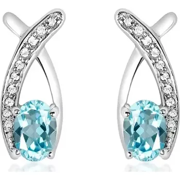 Náušnice Ranko S Blue Topaz - stříbrné náušnice s modrým topazem