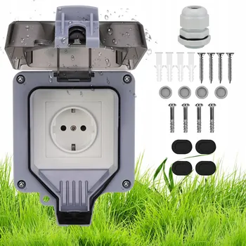 Elektrická zásuvka IP66 VENKOVNÍ ZAHRADNÍ ZÁSUVKA VODOTĚSNÁ