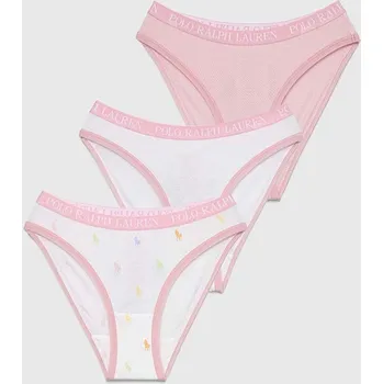 Dámské spodní prádlo Dětské kalhotky Polo Ralph Lauren 3-pack 4P5003 růžová 30X, vel. 158