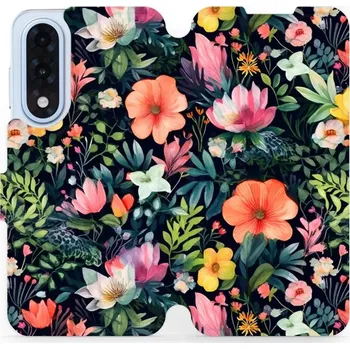 Pouzdro na mobilní telefon Flipové pouzdro Mobiwear - OnePlus Nord 5 - VP48S Pestré kvítky (Knížkové flip pouzdro, obal, kryt na mobil OnePlus Nord 5 - VP48S Pestré kvítky, materiál Umělá kůže + TPU - ochrana 360°, stojánek, silikonová vanička, magnetické zavírání)