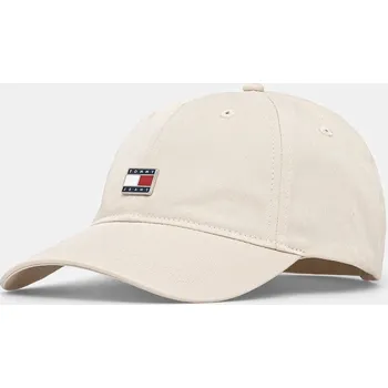 Čepice Bavlněná baseballová čepice Tommy Jeans AW0AW16986 béžová 01X, vel. ONE SIZE