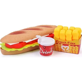 Dětská kuchyňka Sada Fastfood 3 ks bageta