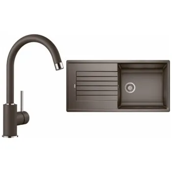 Granitový dřez Blanco Set 12-D 25 Zia XL 6 S Kávová + Mida Kávová