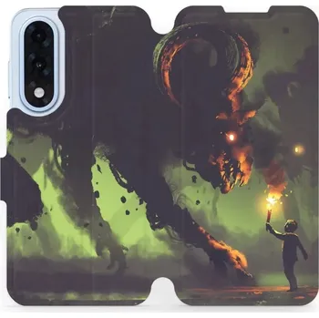 Pouzdro na mobilní telefon Flipové pouzdro Mobiwear - OnePlus Nord 5 - VA08P Příšera a kluk s pochodní (Knížkové flip pouzdro, obal, kryt na mobil OnePlus Nord 5 - VA08P Příšera a kluk s pochodní, materiál Umělá kůže + TPU - ochrana 360°, stojánek, silikonová vanička, magnetické)
