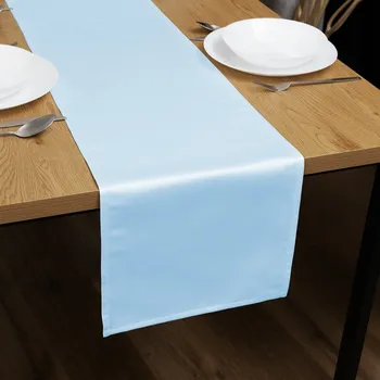 ubrus Saténový běhoun na stůl polyesterový Satén LUX-062 Světle modrý 20x140 cm