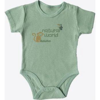 Body kitikate LETNÍ BODY S KRÁTKÝM RUKÁVEM - NATURAL WORLD_S00272 Velikost: 0 - 1 MĚSÍC, Barva & Vzor: ZELENÁ