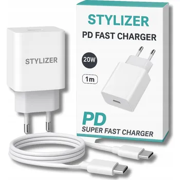 RYCHLÁ SÍŤOVÁ NABÍJEČKA PRO TELEFON USB TYP-C + KABEL TYP C SADA