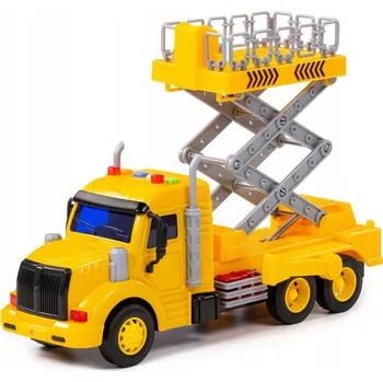 autíčko Nákladní auto s plošinou Polesie 89786 žluté