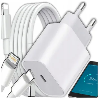 RYCHLÁ SÍŤOVÁ NABÍJEČKA 20W PRO iPhone + KABEL LIGHTNING USB-C TYP C