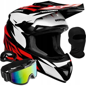 Helma na motorku CASSIDA CROSS MOTOCYKLOVÁ PŘILBA CUP/TWO ČERVENÁ + BRÝLE KUKLA XL 61-62cm