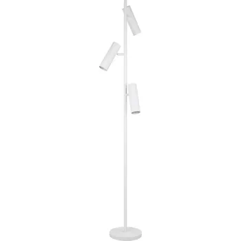 Stojací lampa Trio Leuchten 467700331 SOKA - Čtecí bílá stojací tříramenná lampa 3 x GU10, 150cm (Bílá stojací čtecí lampa s nášlapným vypínačem)