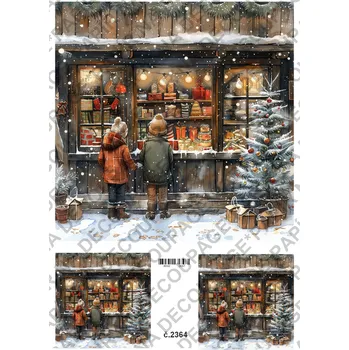 Umělecký papír Rýžový a soft papír na decoupage - Děti u okna - KB2364 Materiál: Soft, Rozměr: A4