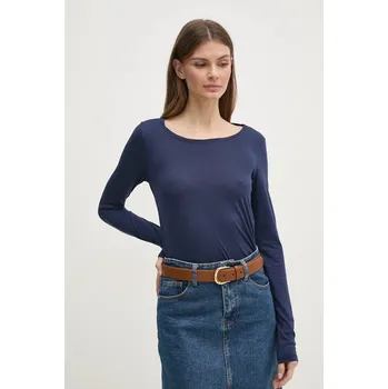 Pánské tričko Tričko s dlouhým rukávem Sisley tmavomodrá barva 3TNHL119S 59B, vel. M