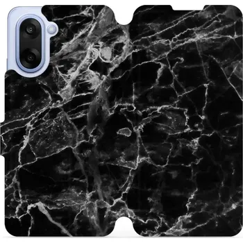 Pouzdro na mobilní telefon Flipové pouzdro Mobiwear - OnePlus Nord CE5 - V056P Černý mramor (Knížkové flip pouzdro, obal, kryt na mobil OnePlus Nord CE 5 - V056P Černý mramor, materiál Umělá kůže + TPU - ochrana 360°, stojánek, silikonová vanička, magnetické zavírání)