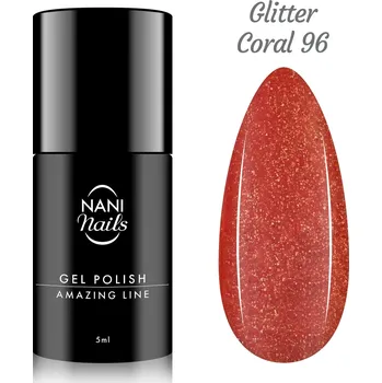 Lak na nehty NANI gel lak Amazing Line 5 ml - Glitter Coral
