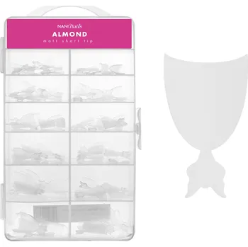 NANI gel tipy v boxu, 120 Ks, 10 vel. - Almond Matt, krátká špička