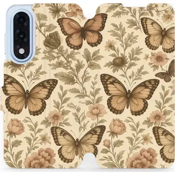 Pouzdro na mobilní telefon Flipové pouzdro Mobiwear - OnePlus Nord 5 - VP92S Motýlové (Knížkové flip pouzdro, obal, kryt na mobil OnePlus Nord 5 - VP92S Motýlové, materiál Umělá kůže + TPU - ochrana 360°, stojánek, silikonová vanička, magnetické zavírání)