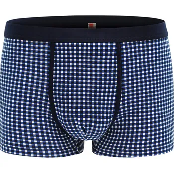 Pánské oblečení Pánské bavlněné boxerky pohodlné CLASSIC tmavě modré s kostkovaným vzorem XL Pako Jeans