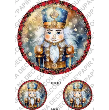 Umělecký papír Rýžový a soft papír na decoupage - Louskáček - KB2346 Materiál: Soft, Rozměr: A4