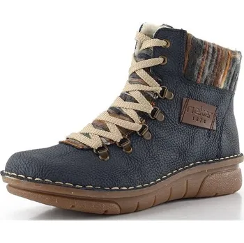 Dámské kozačky Rieker šněrovací kotník s nápletem modrý 73343-15 - 40 | P696768