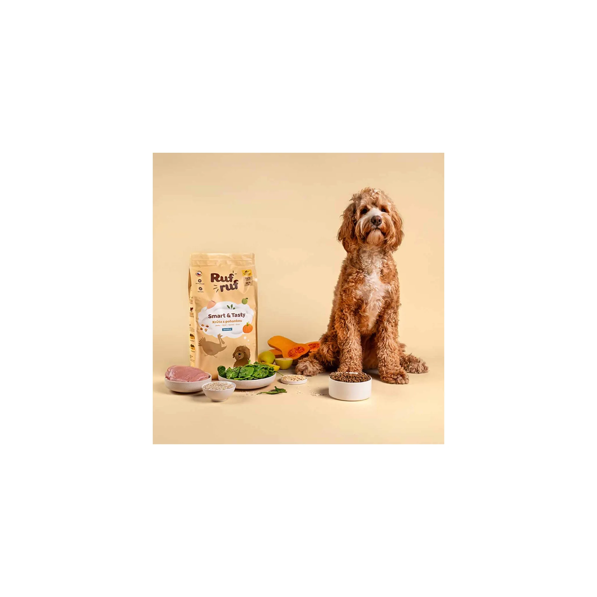Fotografie 3 - Krmivo pro psa Rufruf Smart & Tasty krůtí s pohankou a probiotiky 6 kg