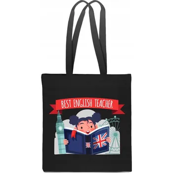 Nákupní taška EKO Bavlněná taška černá ke Dni učitelů angličtiny TT_745