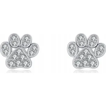 Náušnice Fraise náušnice stříbrné náušnice 925 s otisky tlapek a zirkony