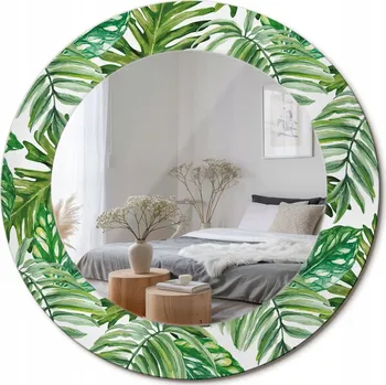 Zrcadlo Zrcadlo s potiskem do koupelny ložnice obývacího pokoje Listy džungle 50 cm