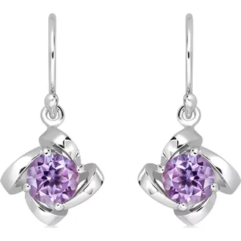 Náušnice Albea S Ametyst - stříbrné náušnice s ametystem