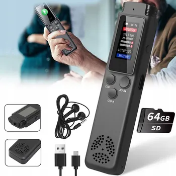 IP kamera DIGITÁLNÍ DIKTAFON PROFESIONÁLNÍ 1536 kb/s 64GB ŠPIONÁŽNÍ MP3 DETEKCE ZVUKU