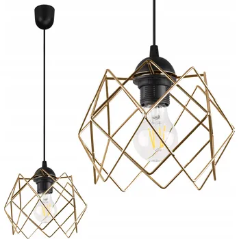 ZÁVĚSNÉ STROPNÍ SVÍTIDLO LUSTR LOFT ČERNÁ ZLATÁ JEDNODUCHÁ DO KUCHYNĚ 21CM