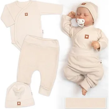 Baby Nellys Rostoucí 3dílná sada pro miminko Nature béžová Baby Nellys vel. 56/62