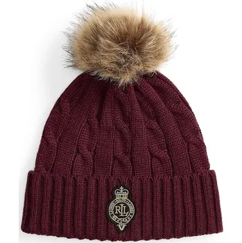 Čepice Čepice s příměsí vlny Lauren Ralph Lauren 454P04455 burgundské 83X, vel. ONE SIZE