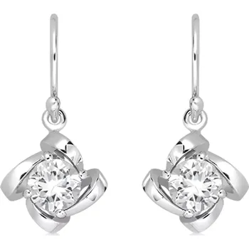 Náušnice Albea S White Topaz - stříbrné náušnice s bílým topazem