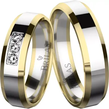 Šperk Mimi Colour GW - zlaté snubní kombinované prstýnky