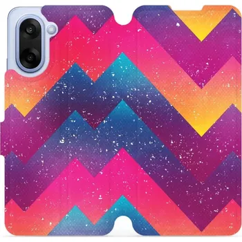 Pouzdro na mobilní telefon Flipové pouzdro Mobiwear - OnePlus Nord CE5 - V110S Barevné klikyháky (Knížkové flip pouzdro, obal, kryt na mobil OnePlus Nord CE 5 - V110S Barevné klikyháky, materiál Umělá kůže + TPU - ochrana 360°, stojánek, silikonová vanička, magnetické zavírání)