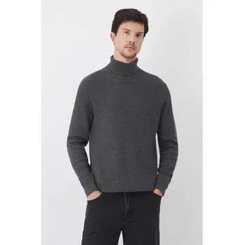 Pánský svetr Bavlněný svetr Medicine pánský, šedá barva, s golfem RW24.SWM070 90M, vel. S