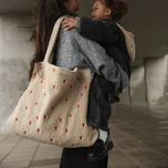 STUDIO NOOS Taška mom-bag Diaper Teddy - Ecru Hearts