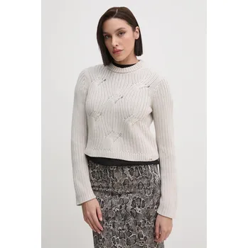 Pánský svetr Bavlněný svetr Calvin Klein Jeans béžová barva, J20J224812 08X, vel. L