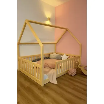 Dětská postel MAXIDO Dětská postel domeček Domi 120 x 200 přírodní (Český výrobek)