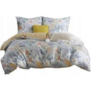 Povlečení POVLEČENÍ S KVĚTINAMI 140X200 + POVLEČKA NA POLŠTÁŘ 70X80 OBOUSTRANNÉ BAVLNĚNÉ SATÉNOVÉ