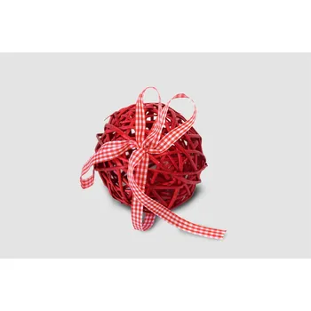 Vánoční dekorace Vingo Proutěná dekorační koule, červená – 10 cm