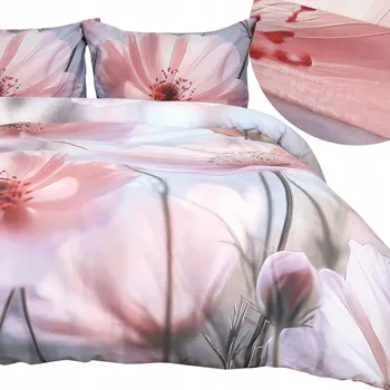 Povlečení Sada povlečení 180x200 SATÉNOVÁ BAVLNA digitální potisk pro ženy s růžovými květy