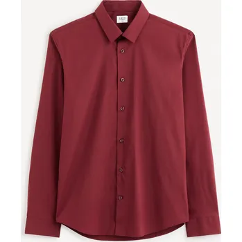 Pánská košile Celio Košile slim Masantal1 1133889 Vínová M