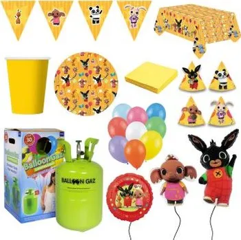 Party dekorace Dětská narozeninová sada Králíček Bing s balónky a heliem - 10 osob