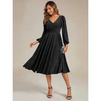 Dámské šaty Ever Pretty luxusní krátké šaty černé 2523 Velikost: 7XL / 54 / 22 / 26